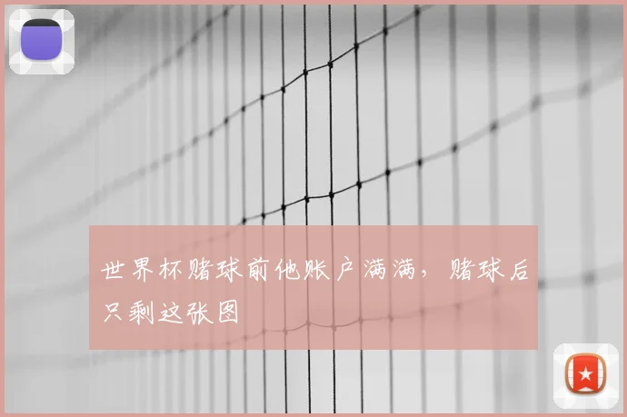 世界杯赌球前他账户满满，赌球后只剩这张图